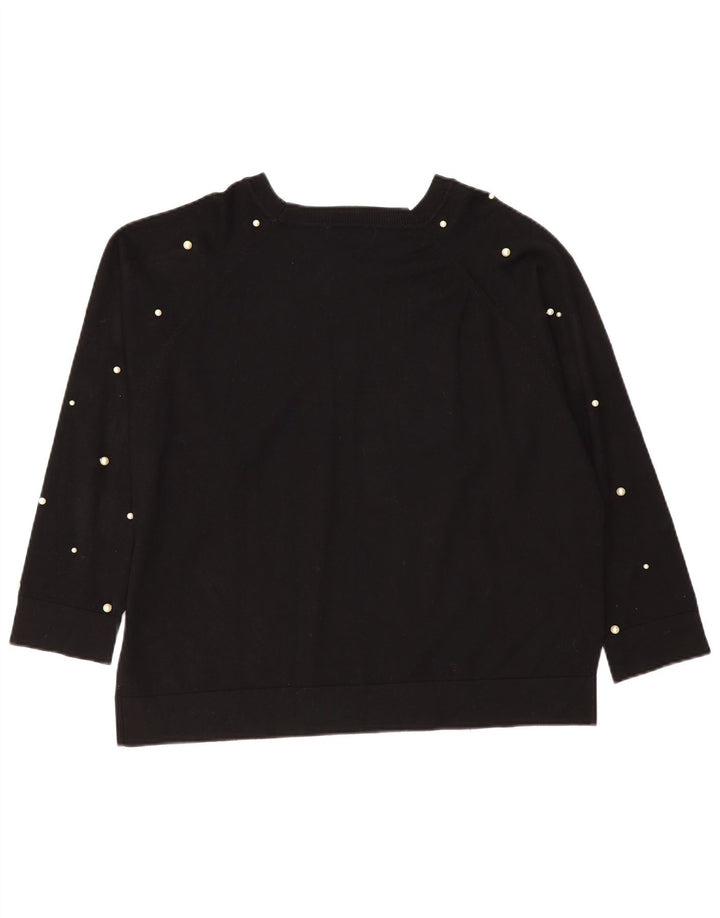 Pulover pentru femei supradimensionat cu gât de barcă Zara UK 14 Medium Negru
