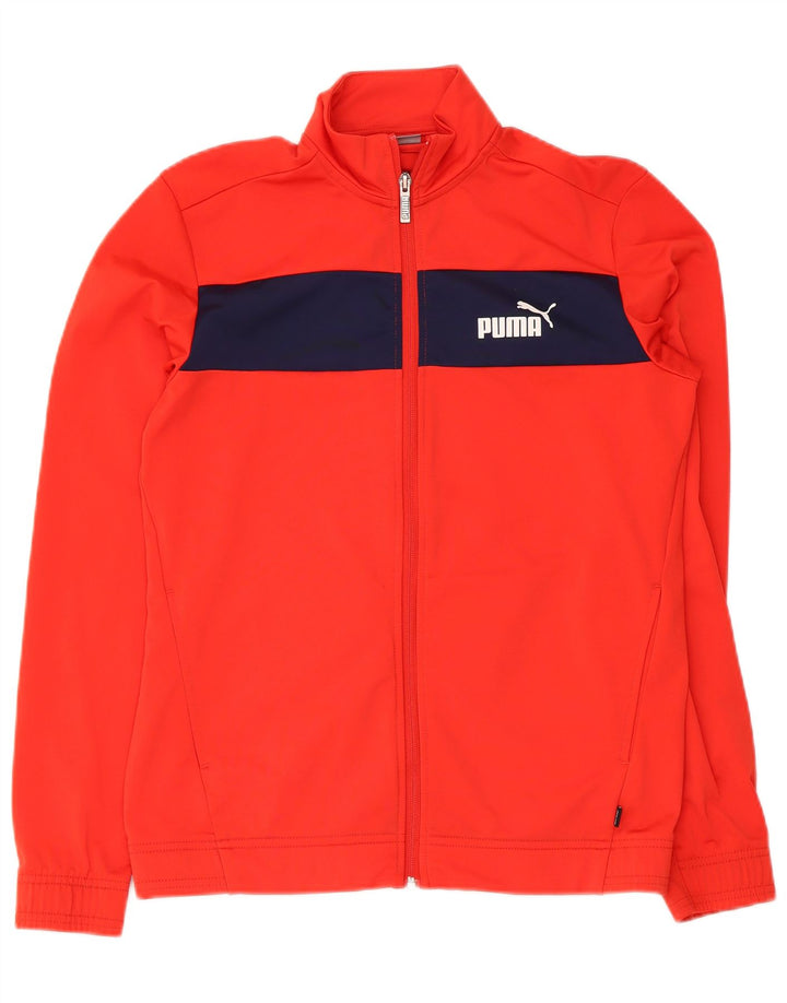 Jachetă Puma pentru fete, 15-16 ani, poliester color bloc roșu