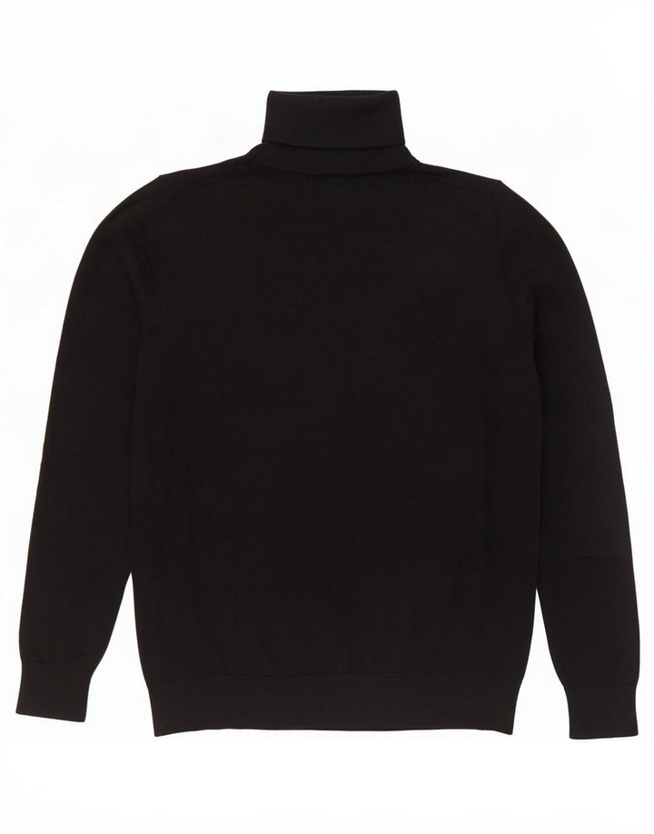 Massimo Dutti Pulover cu gât rulat pentru femei UK 14 Mătase mare neagră