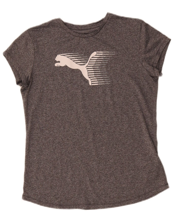 Tricou cu grafic Puma pentru femei Top UK 14 Medium Grey Flecked Polyester
