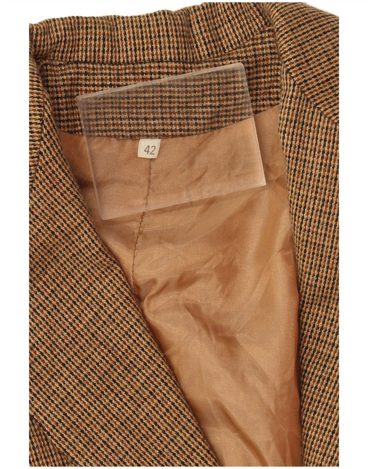 Blazer Vintage pentru femei cu 2 nasturi IT 42 Medium Brown Houndstooth