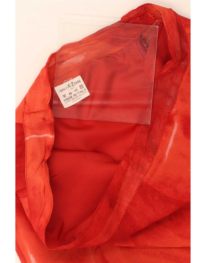Fusta Midi Vintage pentru Damă IT 42 Medium W26 Poliester Tie Dye Roșu