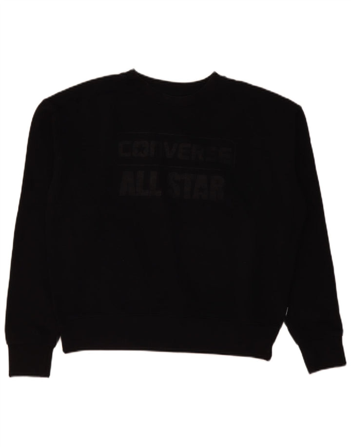 Pulover oversized Crop Graphic pentru femei Converse UK 10 Small Black