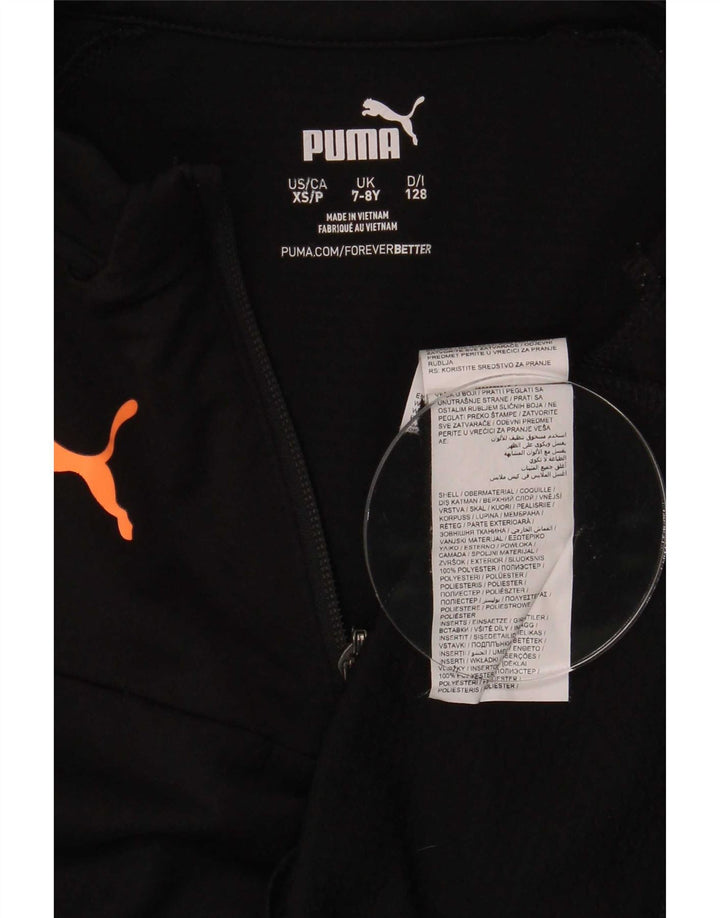 Trening Puma Boys Zip Neck Pullover Top 7-8 ani Poliester negru