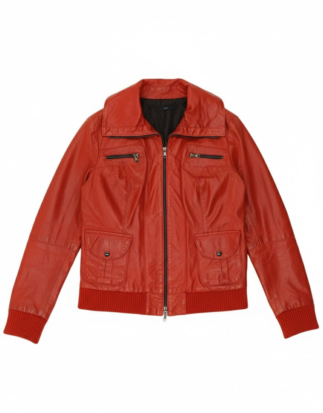 Jachetă de piele pentru femei Sasch UK 14, piele roșie medie