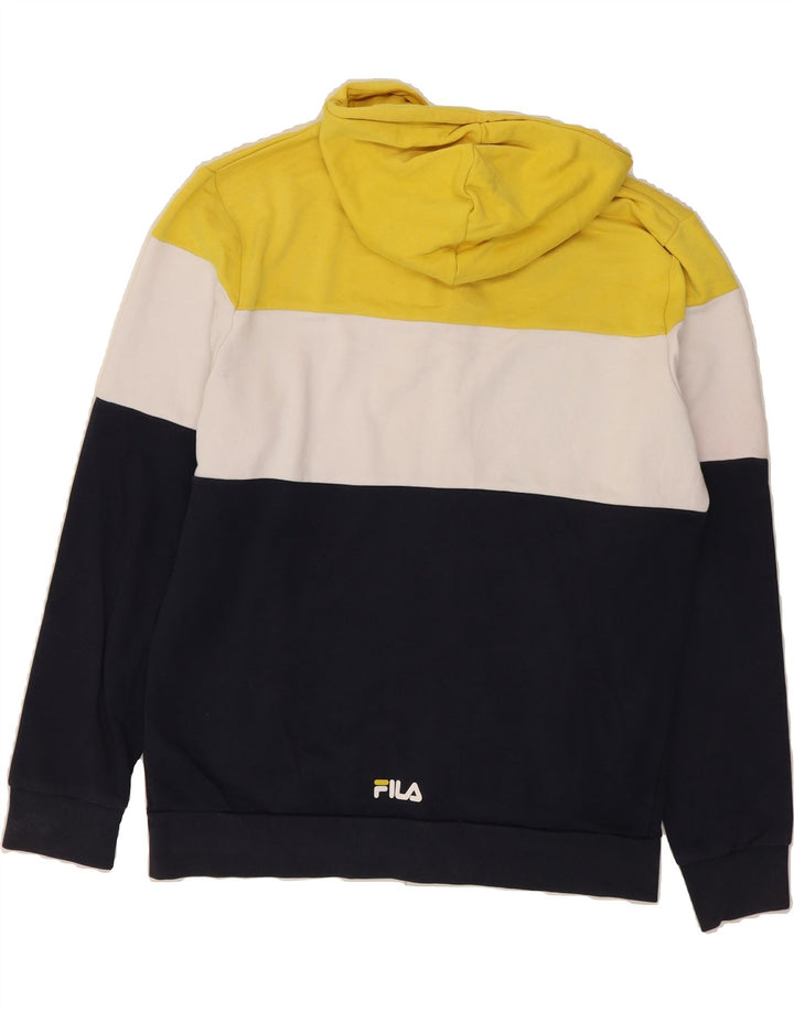 FILA Mens Graphic Zip Hoodie Sweater Large Multicoloured Colourblock Vintage Fila and Second-Hand Fila from Messina Hembry 