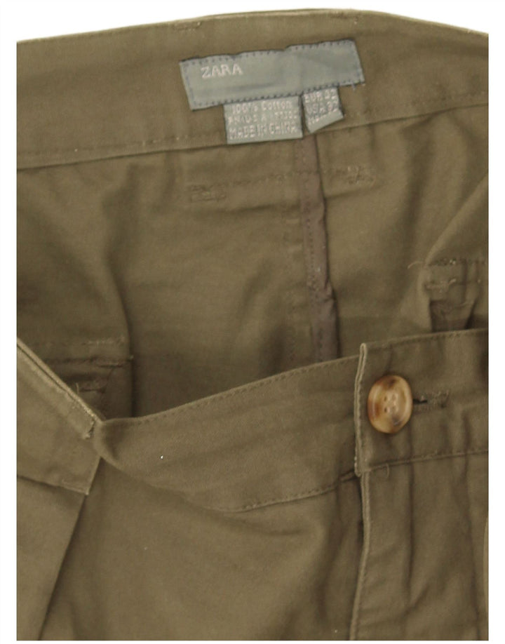 Pantaloni scurți cargo pentru bărbați Zara EU 42 Large W32 Khaki Bumbac