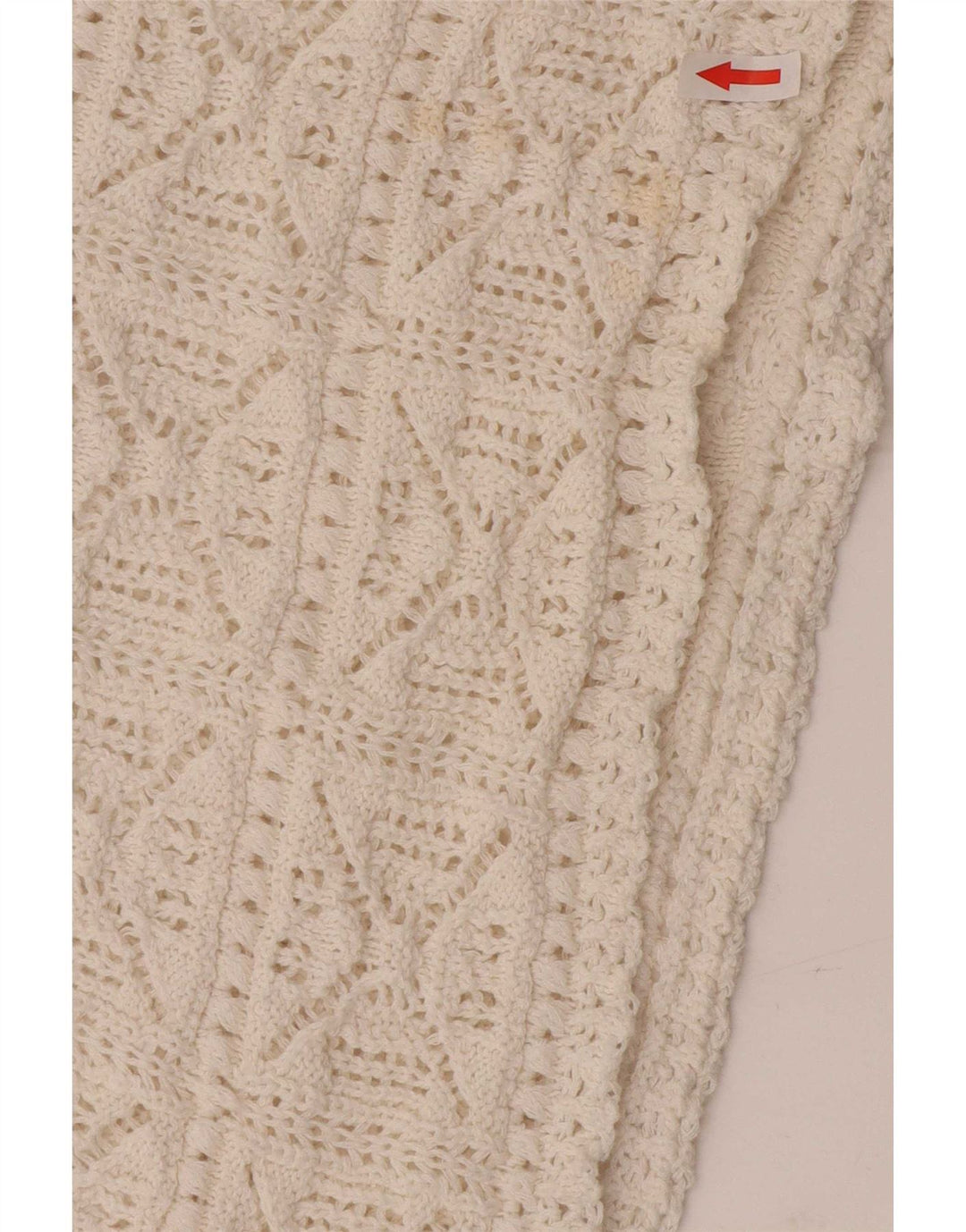 Bluză oversize din croșetat pentru femei Zara UK 10 Bumbac alb mic