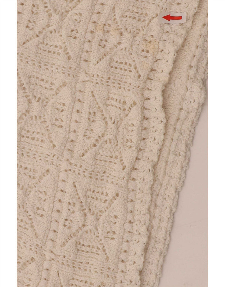 Bluză oversize din croșetat pentru femei Zara UK 10 Bumbac alb mic