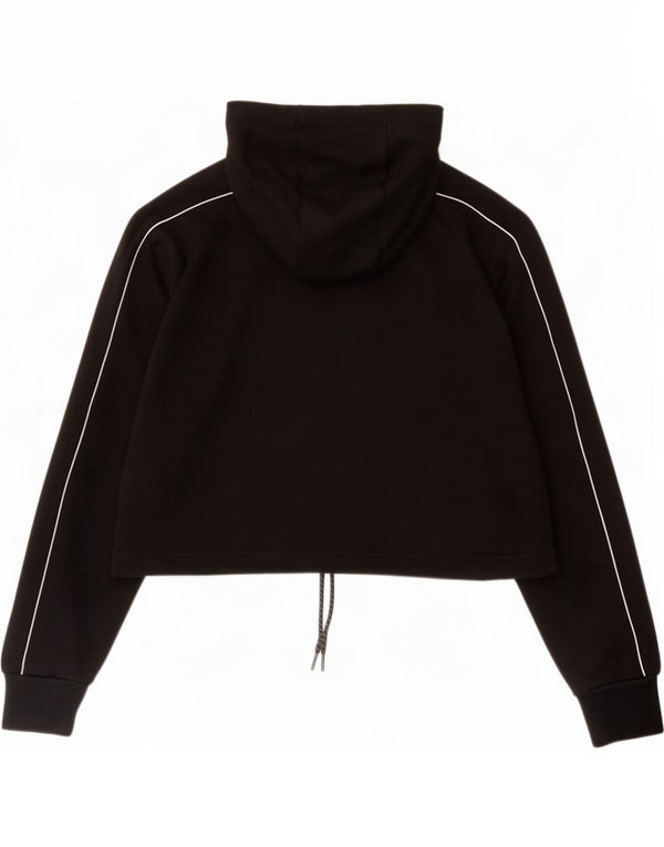 Pulover pentru femei Ellesse Crop Graphic Hoodie UK 12 Bumbac mediu negru