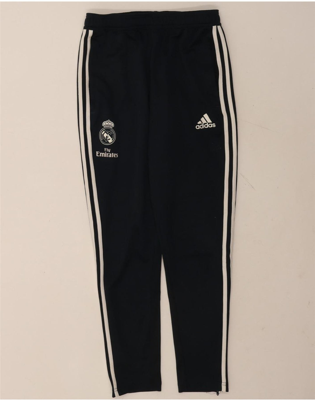 Pantaloni de trening Adidas Real Madrid pentru bărbați, poliester negru mic