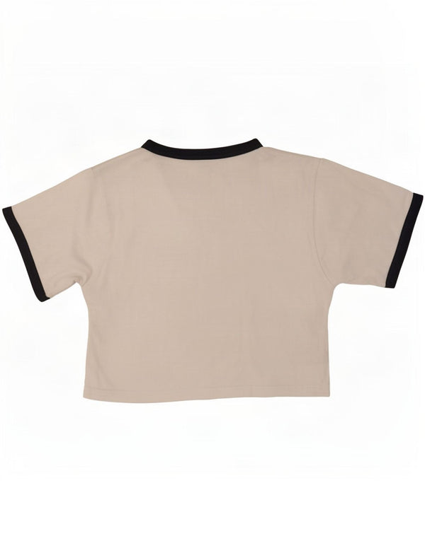 Tricou cu grafic crop pentru femei Ellesse, UK 6 XS, alb, bloc de culoare