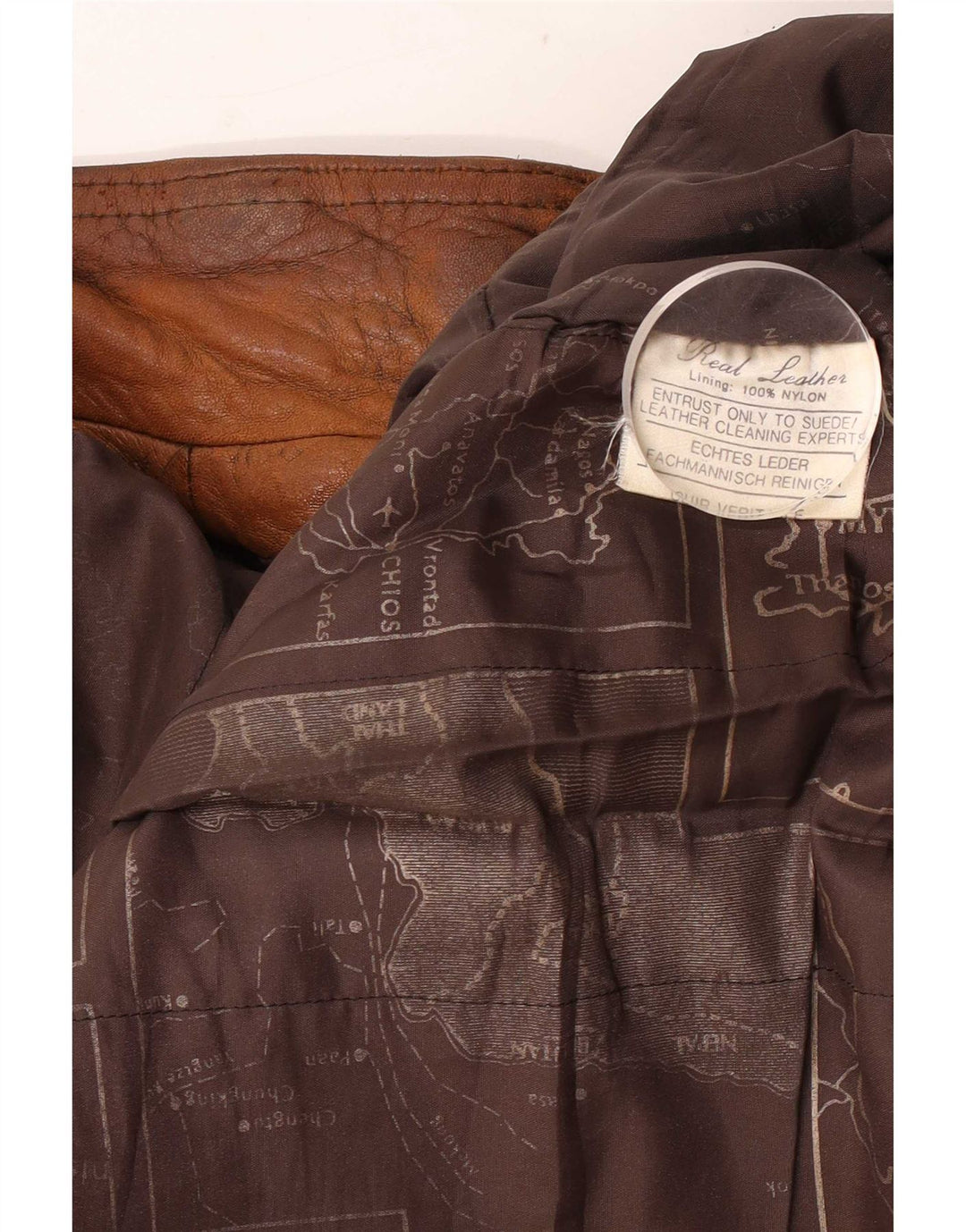 Jachetă de piele vintage pentru bărbați UK 40 mare maro