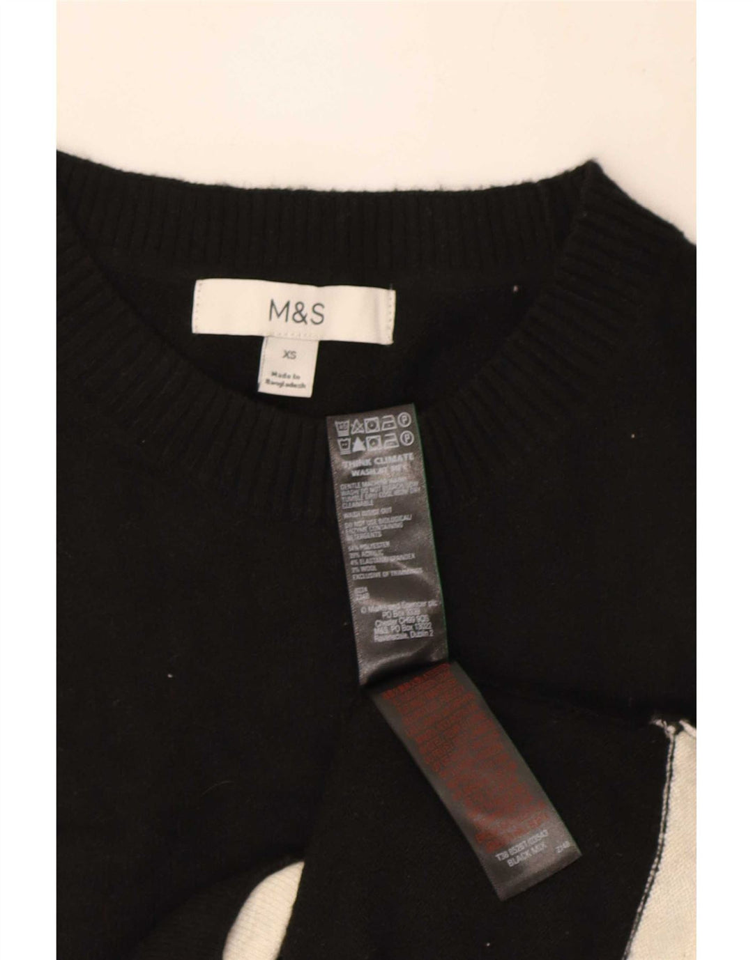 Marks & Spencer Womens Vest Tank Top UK 6 XS Poliester negru