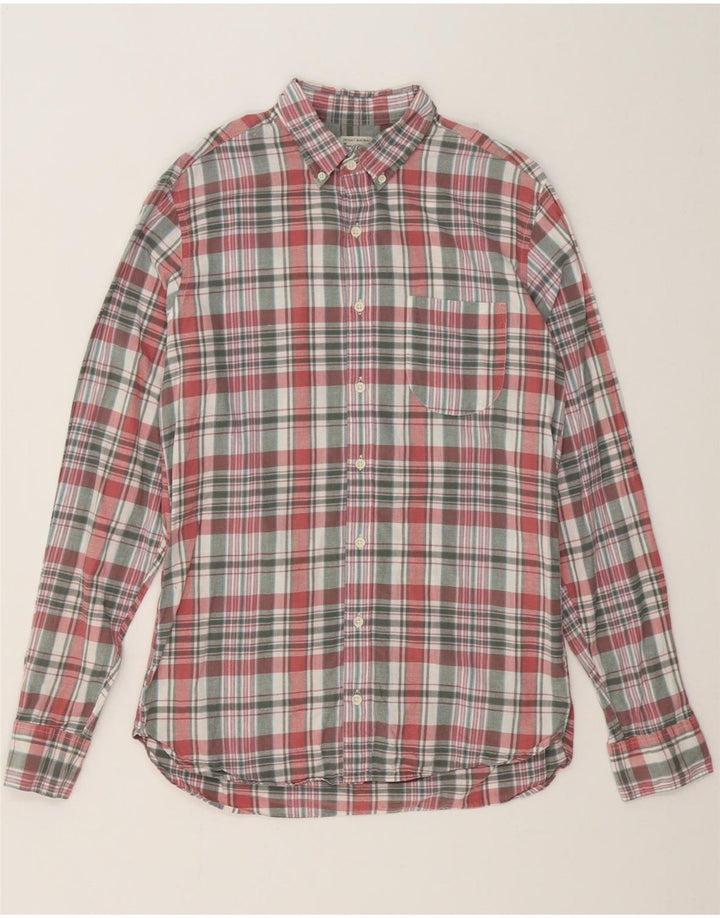 J. CREW Mens Shirt Medium Pink Check Cotton Vintage J. Crew and Second-Hand J. Crew from Messina Hembry 