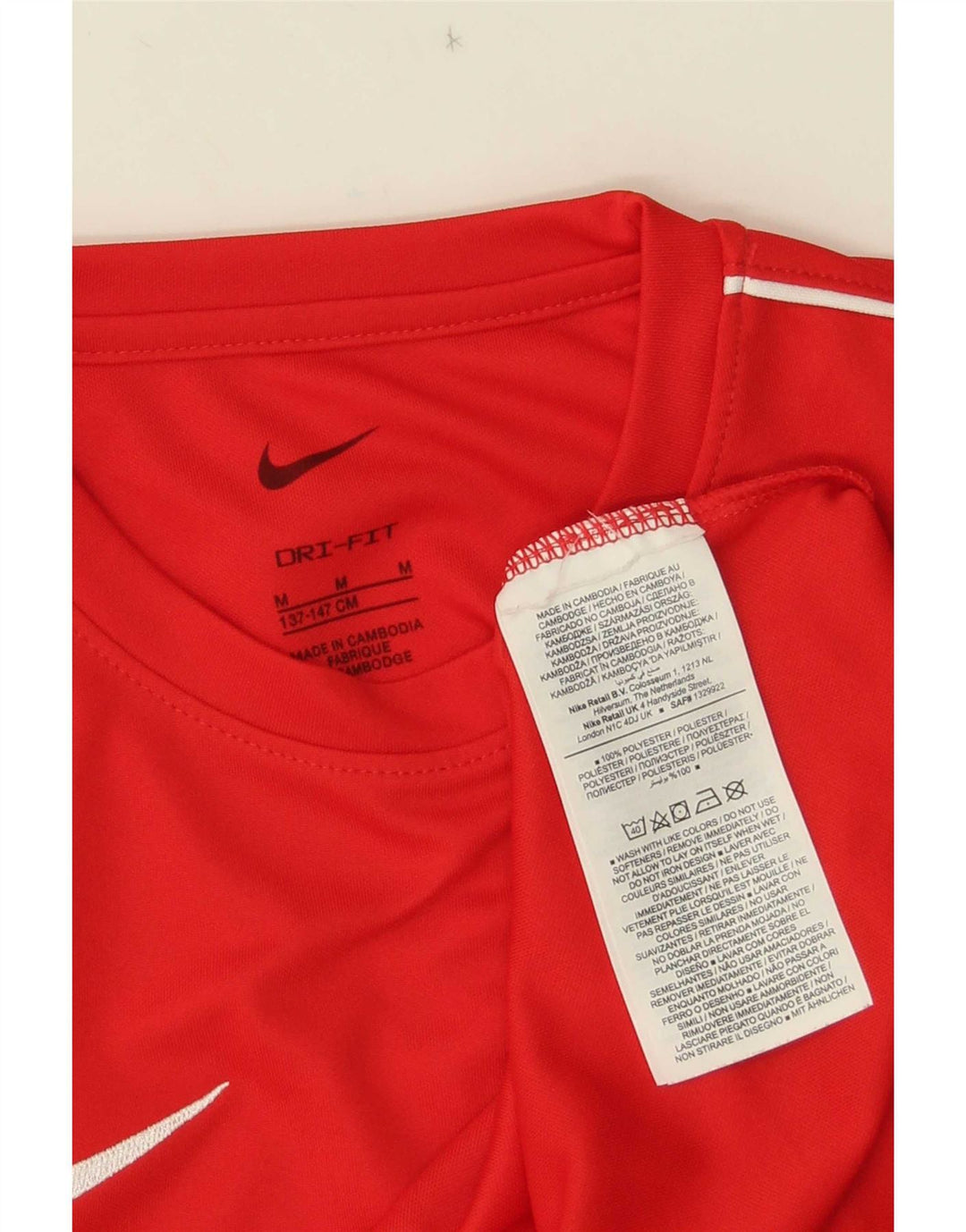 Tricou Nike Dri Fit pentru băieți Top 10-11 ani Poliester roșu mediu
