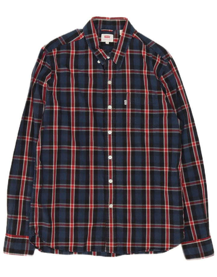Cămașă pentru bărbați Levi's, din bumbac cu carouri, albastru bleumarin mediu