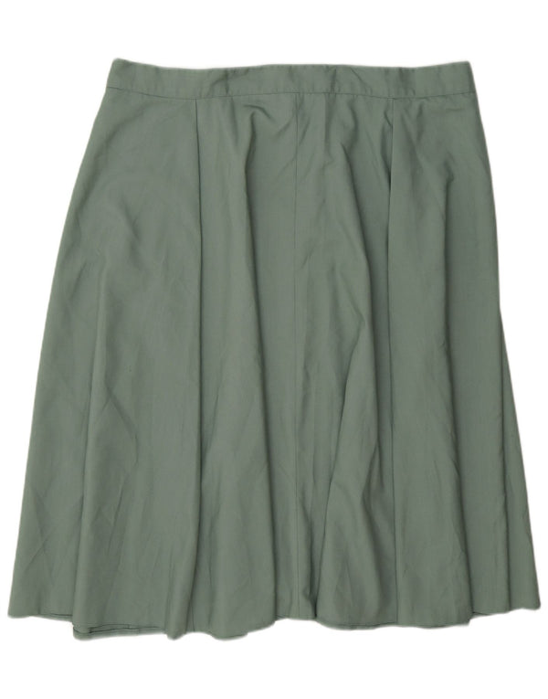 Fusta pliată obișnuită pentru femei Vintage W40 2XL Poliester verde