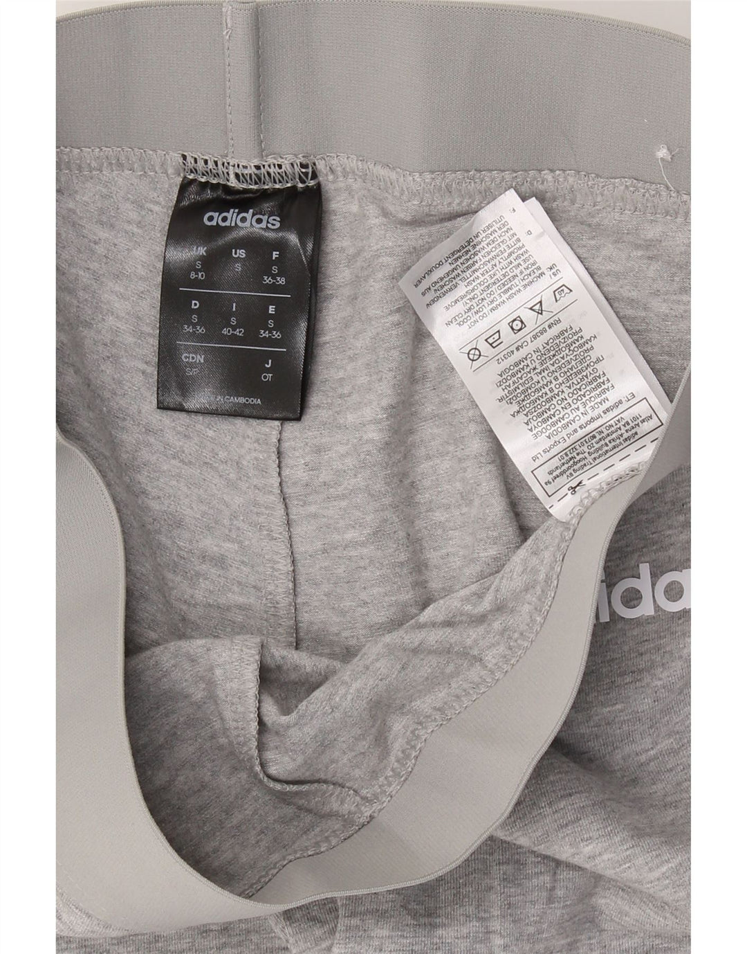 ADIDAS Womens Leggings UK 8/10 Small  Grey Cotton Vintage Adidas and Second-Hand Adidas from Messina Hembry 