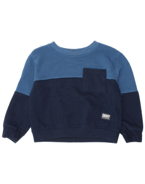 Hanorac cu grafic Dkny pentru bebelusi, pulover 18-24 luni, bleumarin, color block
