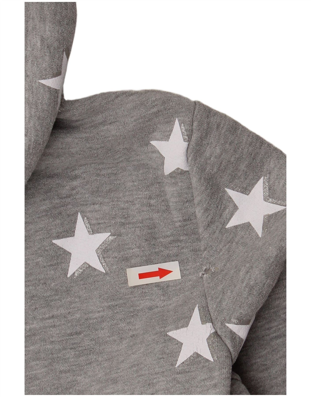 SUPERDRY Pulover cu capotă cu fermoar și model abstract pentru femei UK 12 Gri mediu