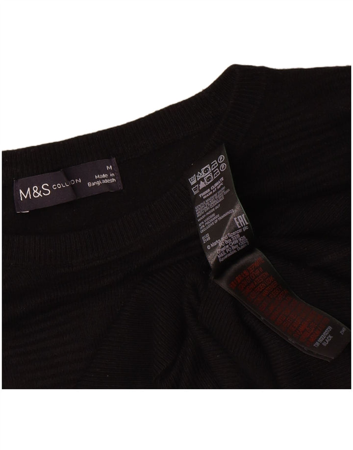 Pulover pentru femei Marks & Spencer cu gât de barcă, viscoză medie, neagră