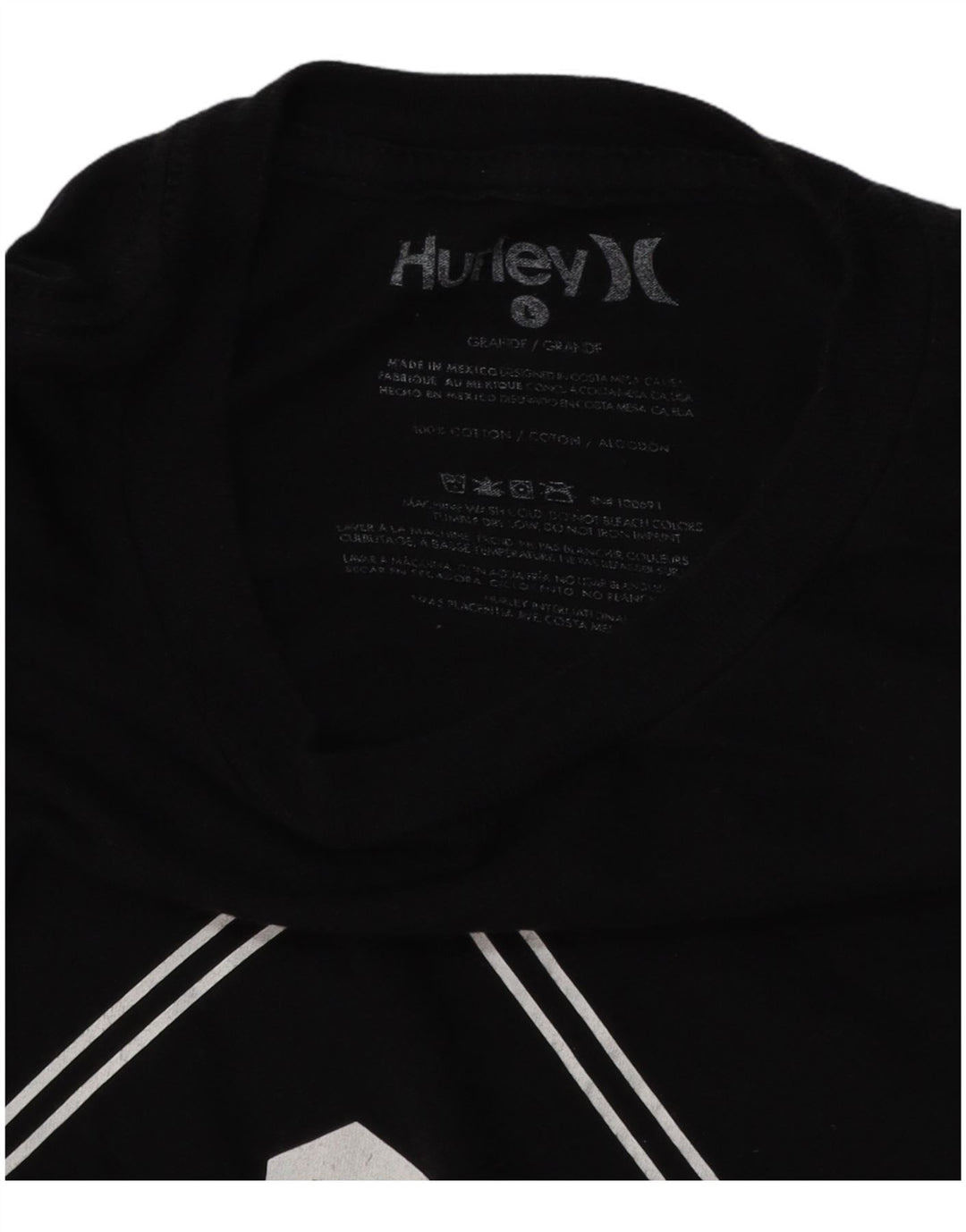 Tricou grafic HURLEY pentru bărbați Top mare din bumbac negru