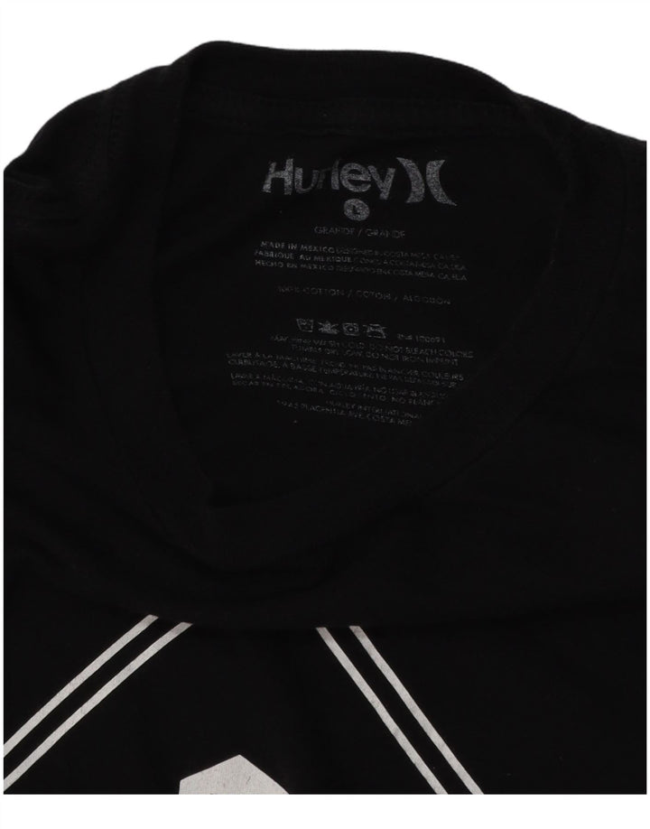 Tricou grafic HURLEY pentru bărbați Top mare din bumbac negru