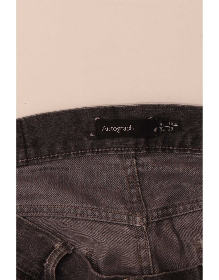 Blugi drepti pentru bărbați Marks & Spencer Autograph W36 L29 bumbac gri