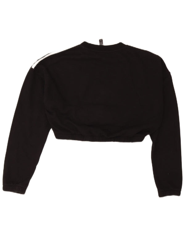 Pulover Adidas Crop pentru femei UK 12/14 Bumbac mediu negru
