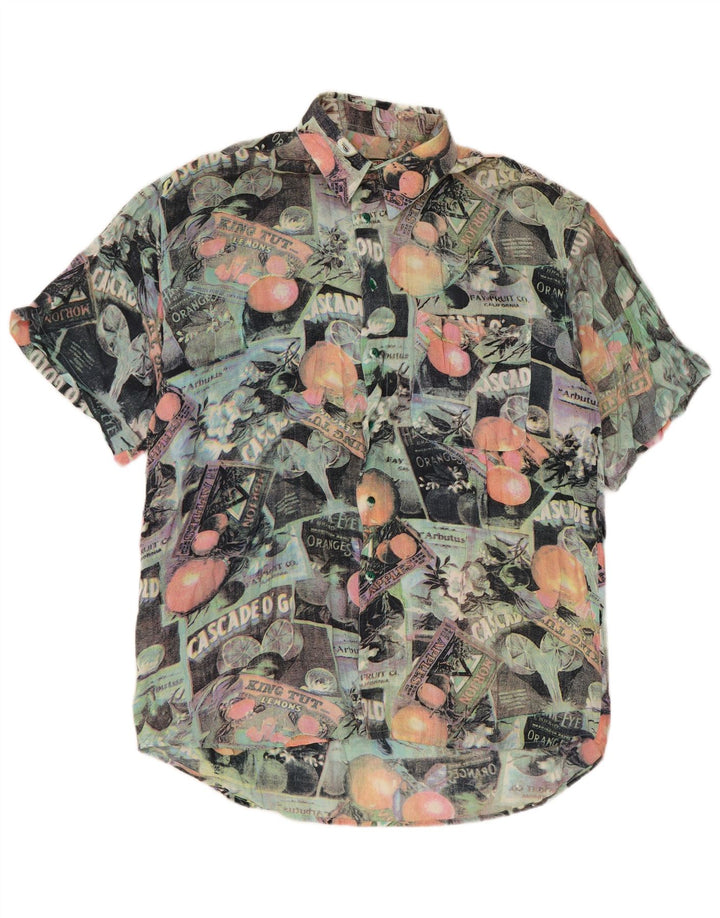 Cămașă cu mânecă scurtă pentru bărbați de epocă, multicoloră, retro