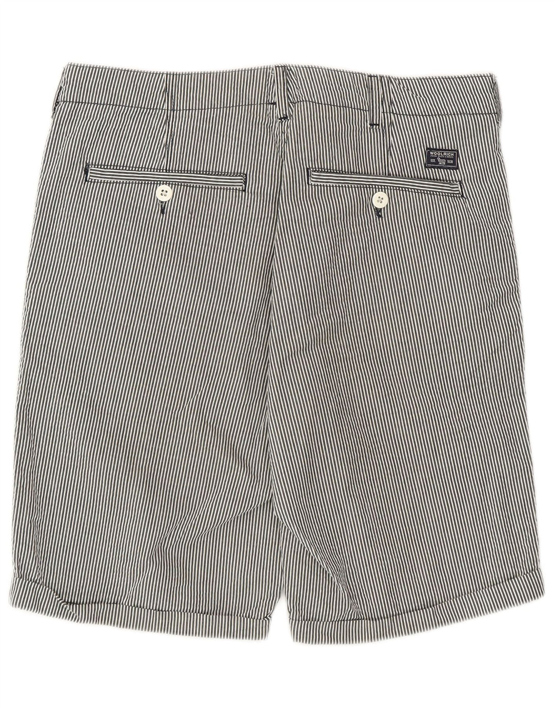 Pantaloni scurți casual pentru bărbați Woolrich W32, bumbac cu dungi gri medii