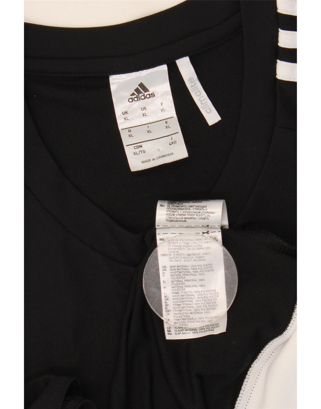 Tricou Adidas Climalite pentru bărbați Top XL Negru Poliester Colorblock
