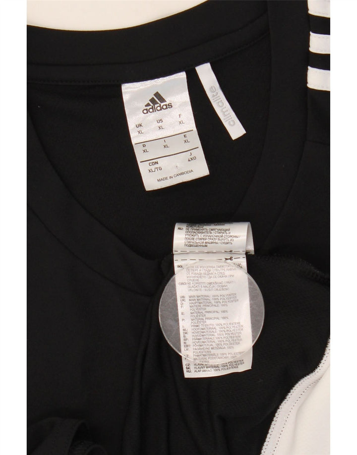 Tricou Adidas Climalite pentru bărbați Top XL Negru Poliester Colorblock