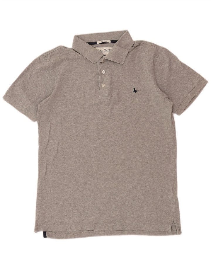 JACK WILLS Mens Slim Fit Polo Shirt Medium Grey