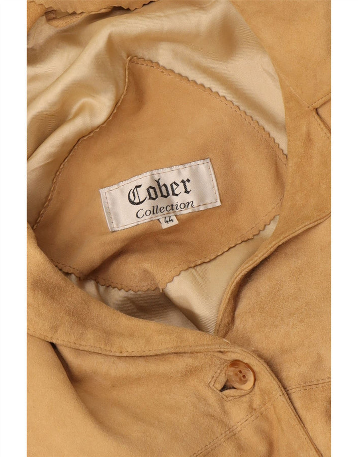Jachetă vintage de piele intoarsa pentru femei IT 44 Bej mediu