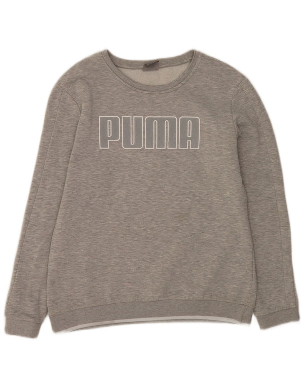 Pulover cu grafic pentru femei Puma UK 16, mare, gri bumbac cu pete
