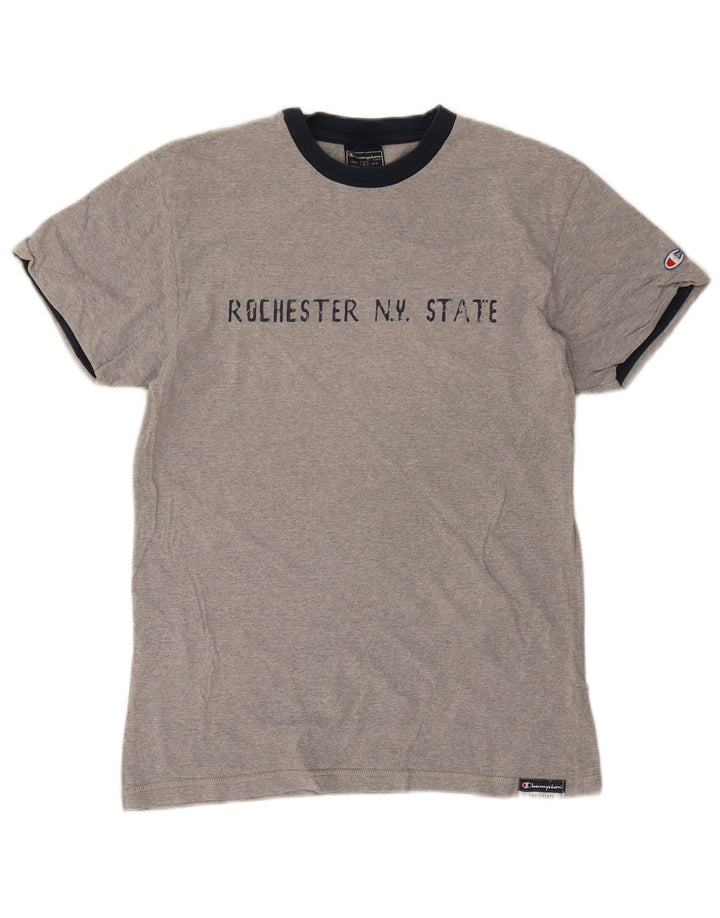 Tricou grafic pentru bărbați Champion Top din bumbac gri mediu