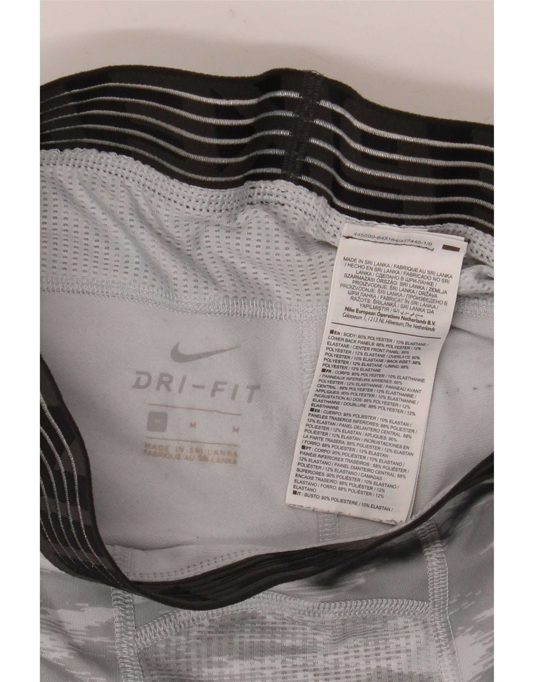 Leggings Dri Fit Nike pentru bărbați, poliester camuflaj, gri mediu