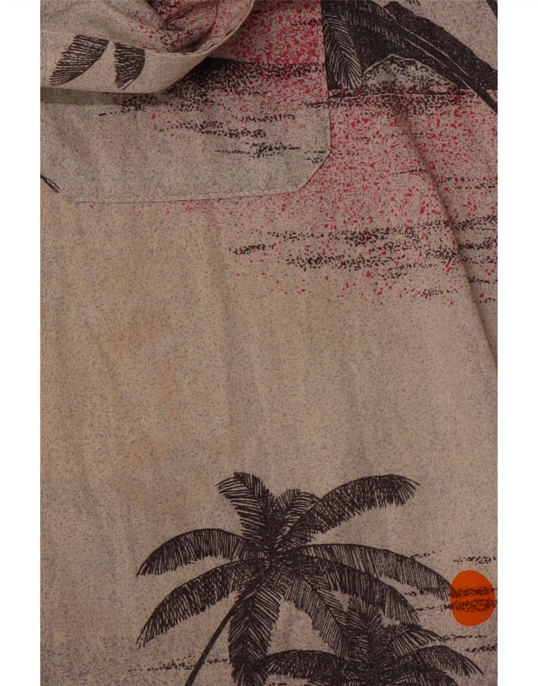 Cămașă hawaiană cu mânecă scurtă pentru bărbați VINTAGE, bumbac floral, bej mare