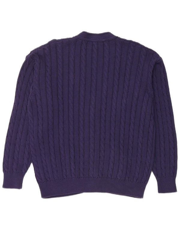 Pulover cardigan pentru bărbați Sevres IT 50 mediu din bumbac bleumarin