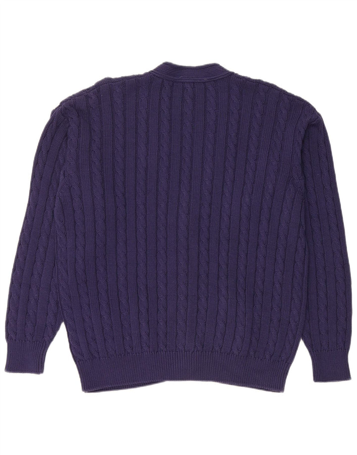 Pulover cardigan pentru bărbați Sevres IT 50 mediu din bumbac bleumarin