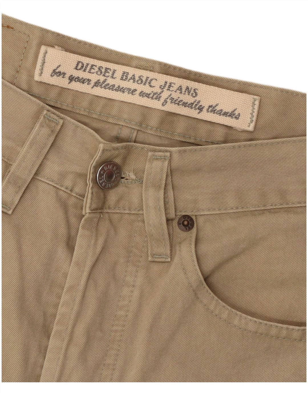 DIESEL Pantaloni drepti casual pentru bărbați W29 L31 bumbac bej