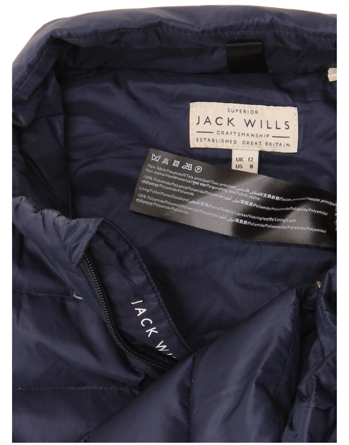 JACK WILLS Gilet căptușit pentru femei UK 12 Medium Bleumarin Poliamidă