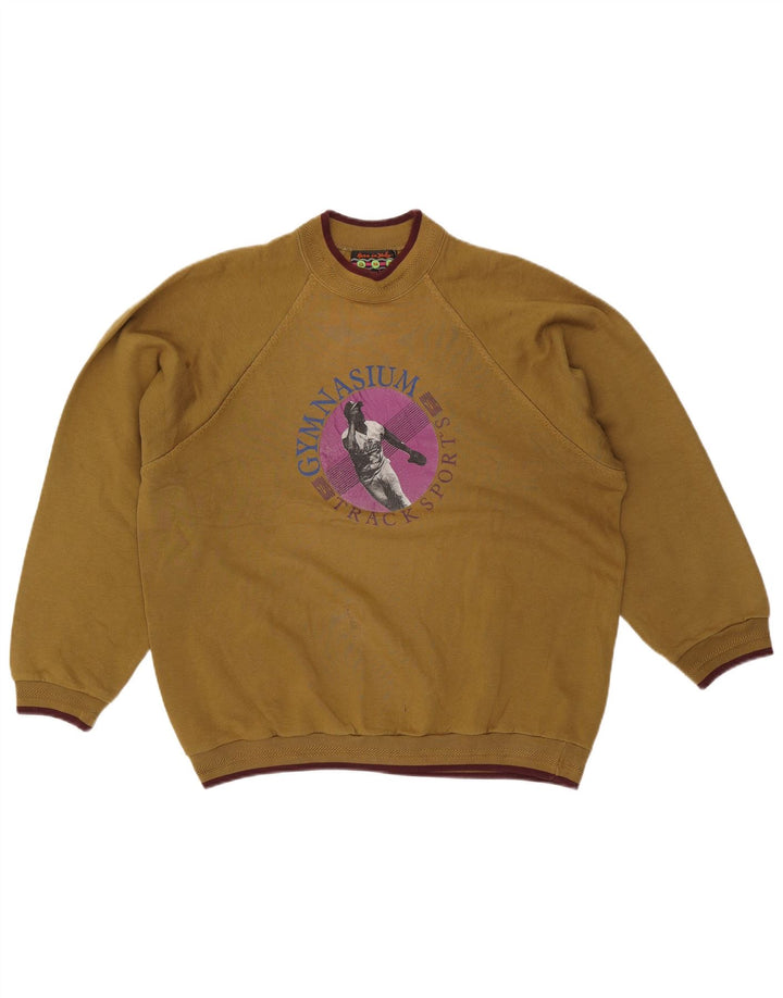 Pulover Vintage pentru bărbați cu grafică XL Kaki