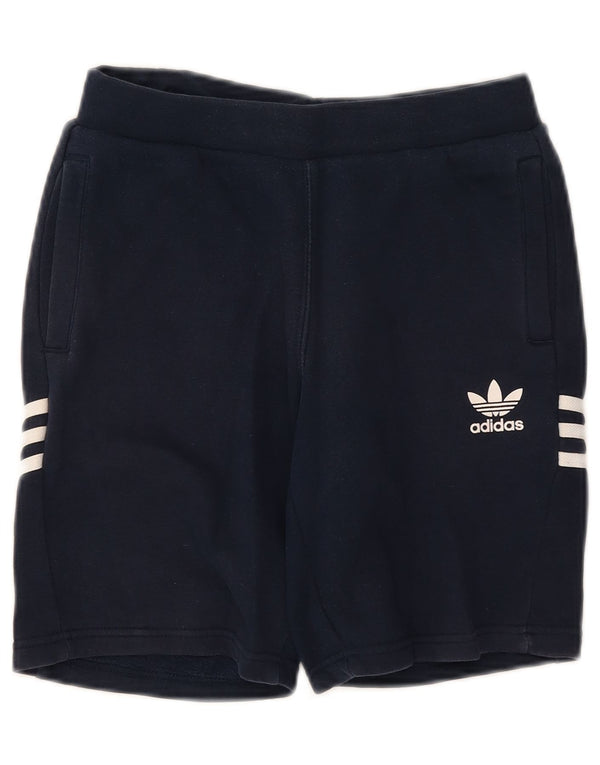 Pantaloni scurți sport grafic Adidas pentru băieți 11-12 ani, bumbac bleumarin