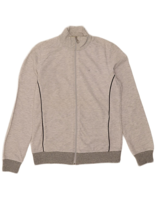 Champion Womens Heritage Fit Tracksuit Top Jacket UK 14 Medium Grey Flecked