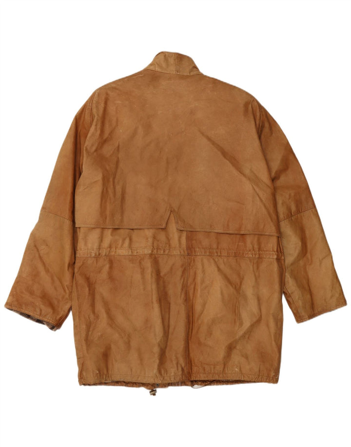 Palton de piele pentru femei VINTAGE UK 16, mare, bej