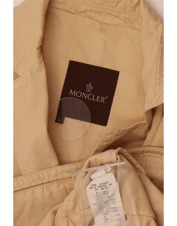 Jachetă pentru femei Moncler supradimensionată cu 3 nasturi, bumbac, bej, US 4