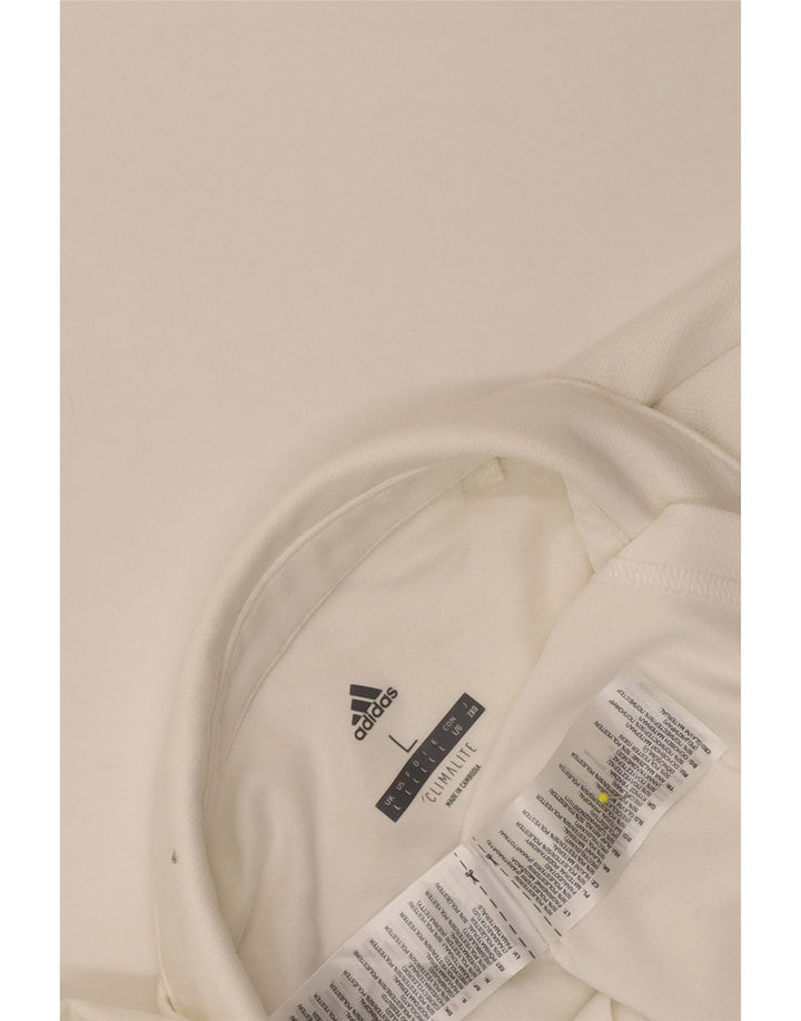 Tricou polo Adidas Climalite pentru bărbați, mare, alb, poliester